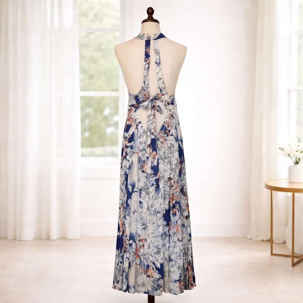 Jaase Style Floral Open Back Maxi Dress NWOT Size unknown - Picture 2 of 6